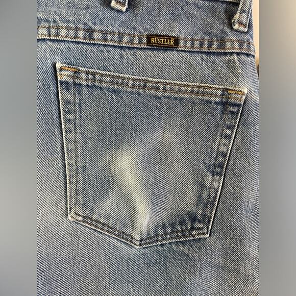 Vintage RUSTLER Jeans Mens 36 x 32 Straight Leg Denim 100% Cotton Western Cowboy - Picture 9 of 16